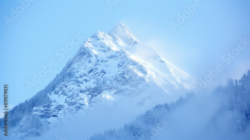Mountain landscape in snow