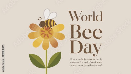 Happy World Bee Day. cute cartoon bees and honeycombs. cute cartoon bees vector illustration.