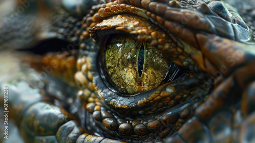 Close-up cocodrilo salvaje, creada © sirisakboakaew