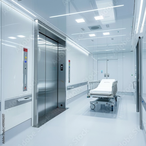 The hospital elevator is the best choice for transporting patients and medical equipment.