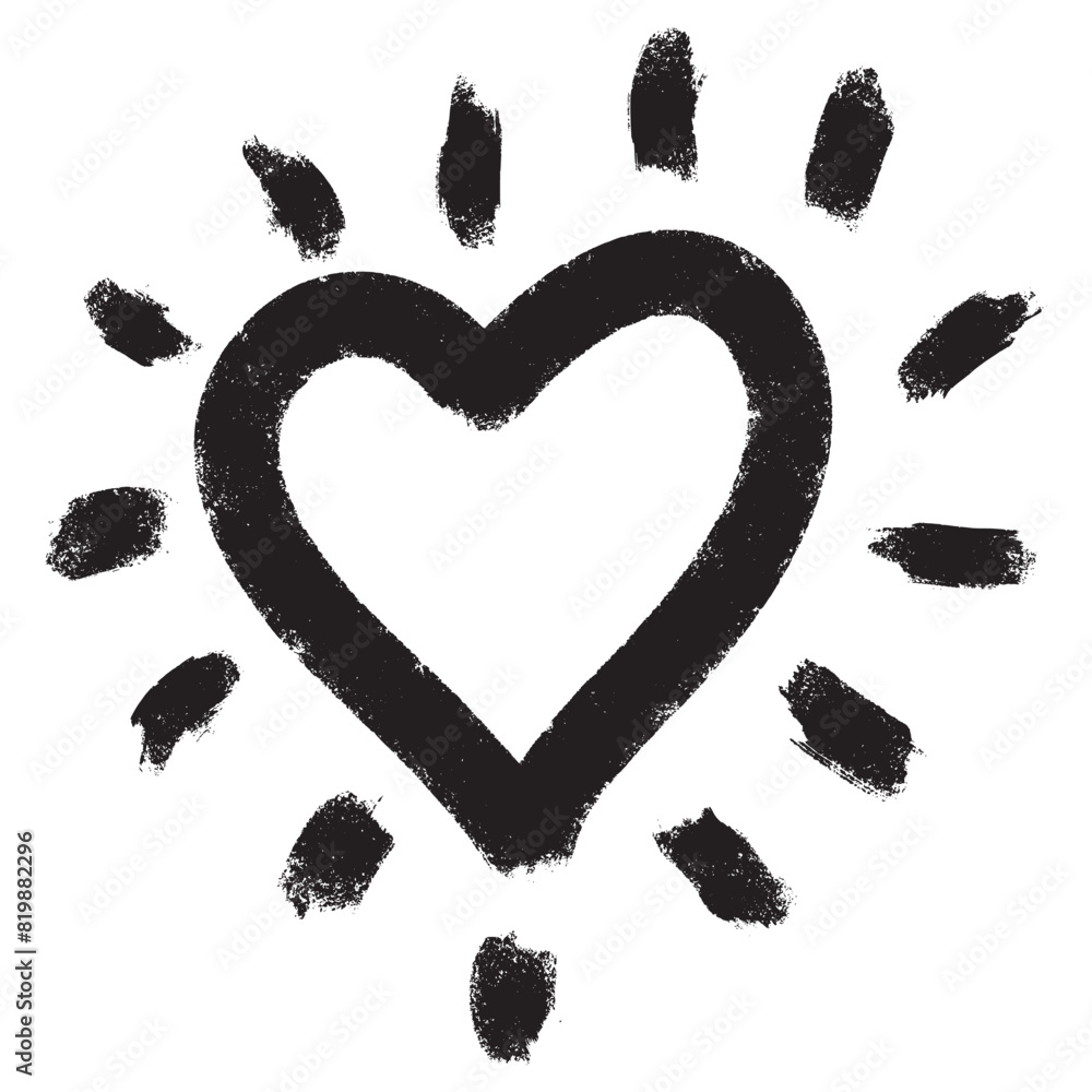 Doodle sketch style of heart cartoon hand drawn illustration for concept design. Bold brush drawn heart. vector illustration. Doodle sketch style of heart cartoon hand drawn illustration for concept design. Bold brush drawn heart. vector illustration.