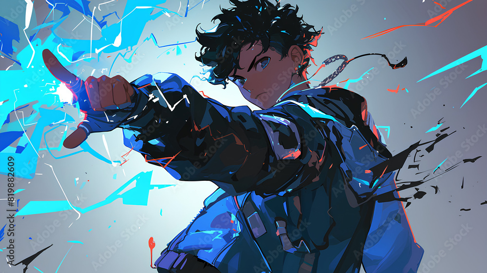 Obraz premium cool poses of anime black guys