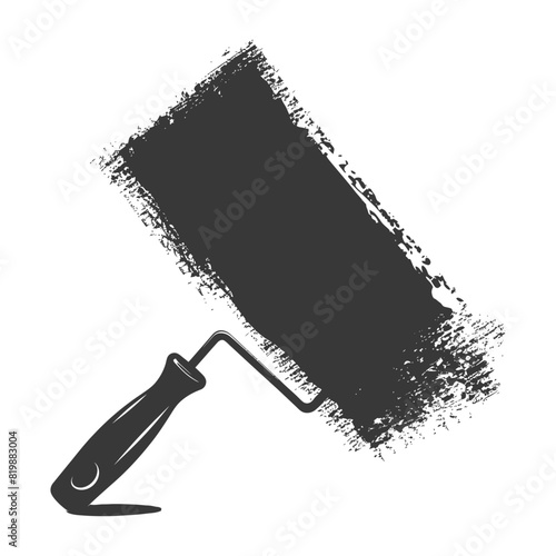Silhouette paint roller black color only