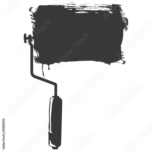 Silhouette paint roller black color only