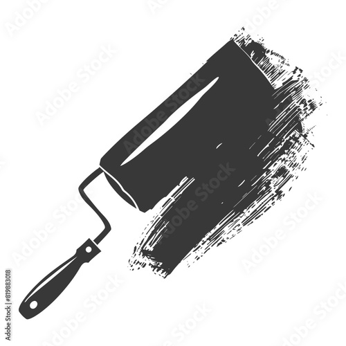 Silhouette paint roller black color only