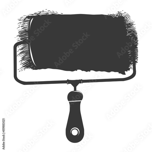 Silhouette paint roller black color only