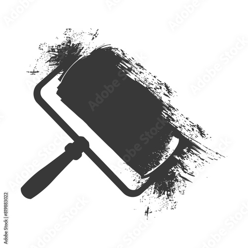Silhouette paint roller black color only