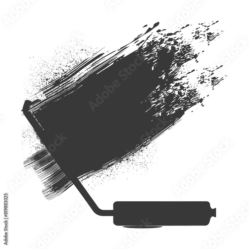 Silhouette paint roller black color only