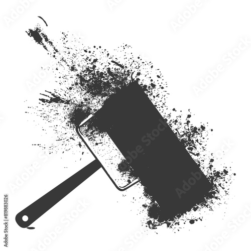 Silhouette paint roller black color only
