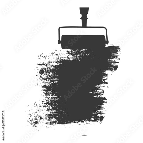 Silhouette paint roller black color only