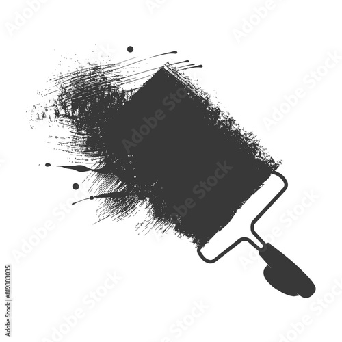 Silhouette paint roller black color only