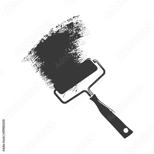 Silhouette paint roller black color only
