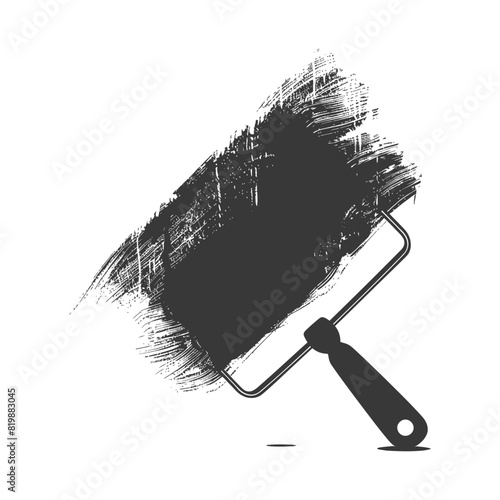 Silhouette paint roller black color only
