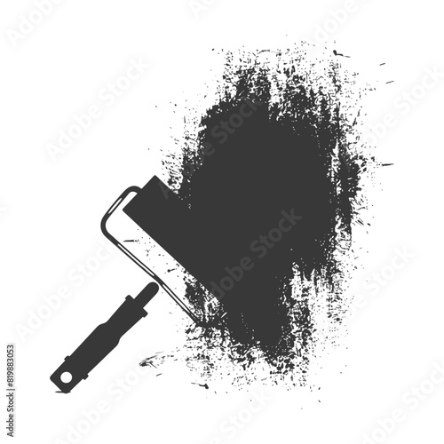 Silhouette paint roller black color only