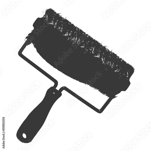 Silhouette paint roller black color only