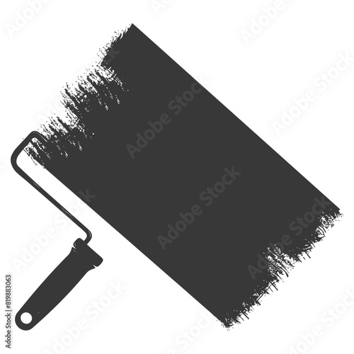 Silhouette paint roller black color only