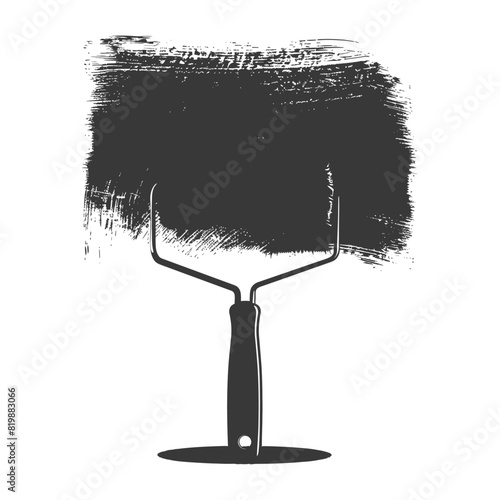 Silhouette paint roller black color only