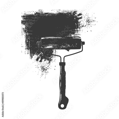 Silhouette paint roller black color only