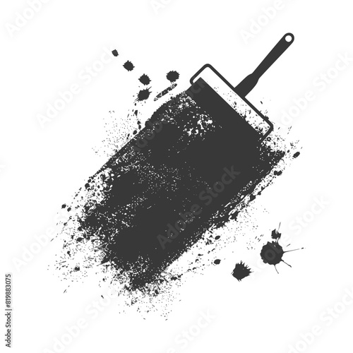 Silhouette paint roller black color only