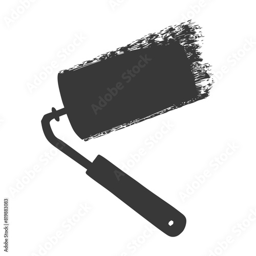 Silhouette paint roller black color only