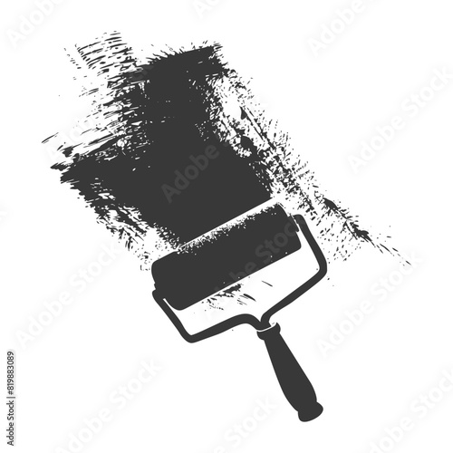 Silhouette paint roller black color only
