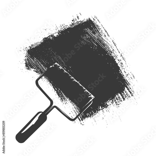 Silhouette paint roller black color only