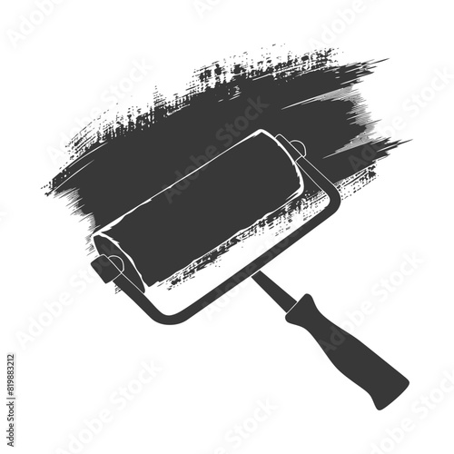 Silhouette paint roller black color only