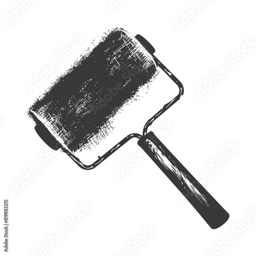 Silhouette paint roller black color only