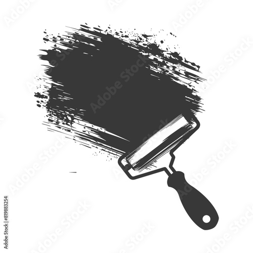 Silhouette paint roller black color only