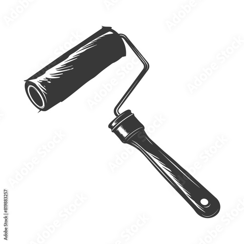 Silhouette paint roller black color only