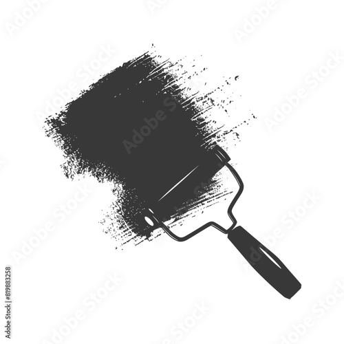 Silhouette paint roller black color only