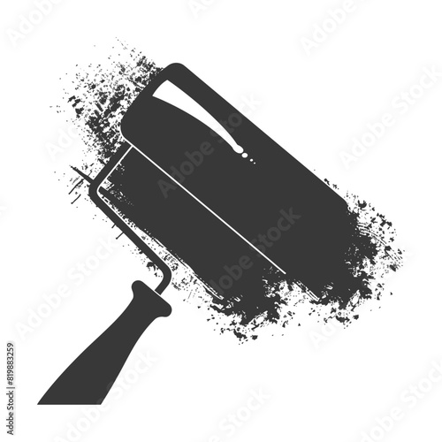 Silhouette paint roller black color only