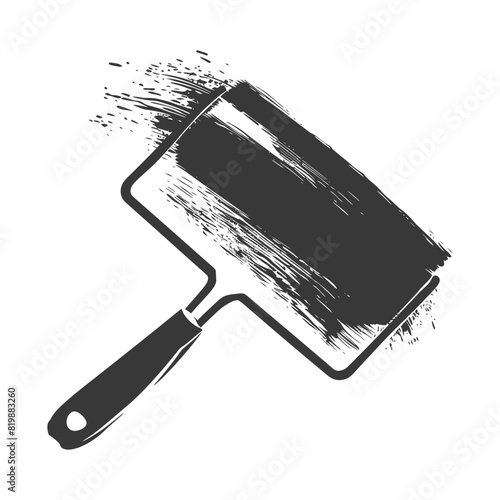 Silhouette paint roller black color only