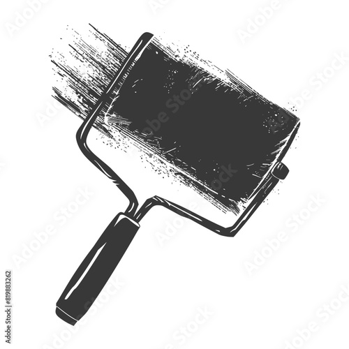Silhouette paint roller black color only