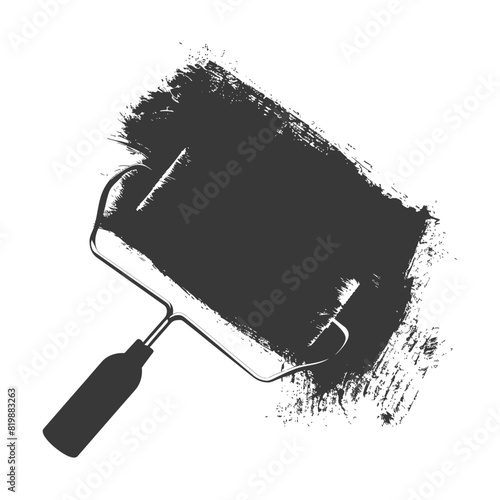 Silhouette paint roller black color only