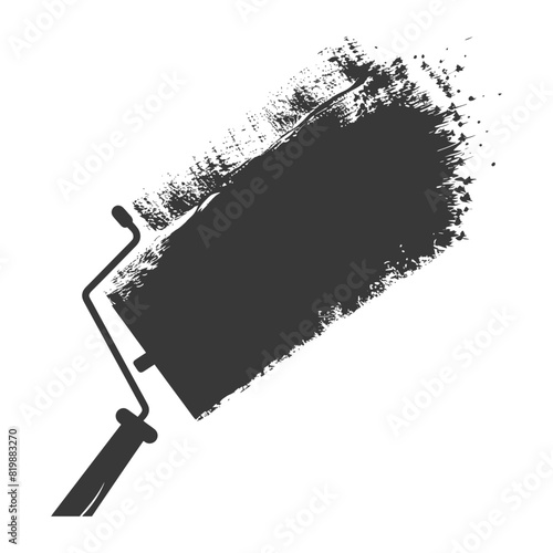 Silhouette paint roller black color only