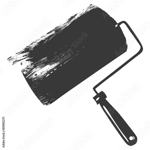 Silhouette paint roller black color only