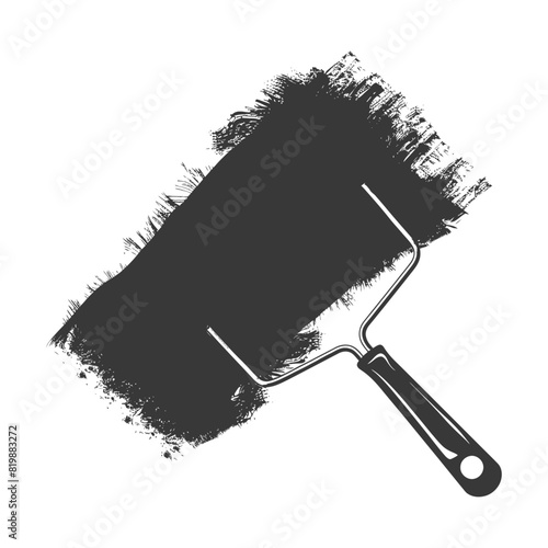 Silhouette paint roller black color only