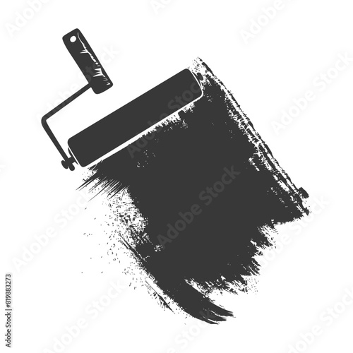 Silhouette paint roller black color only
