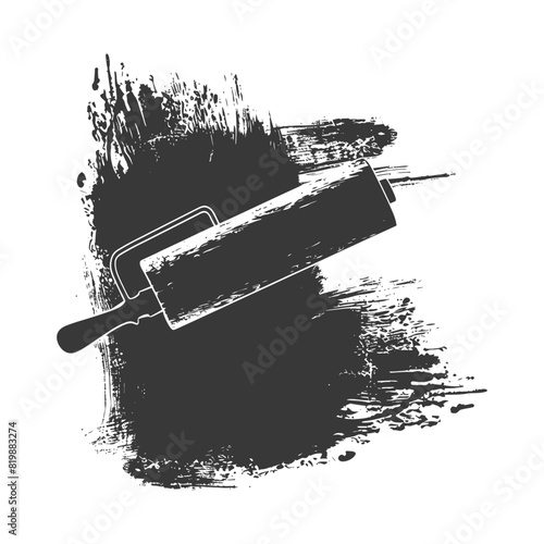 Silhouette paint roller black color only