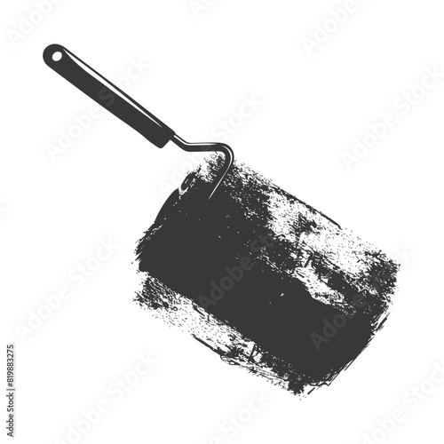 Silhouette paint roller black color only