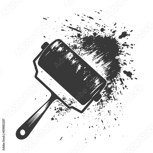 Silhouette paint roller black color only