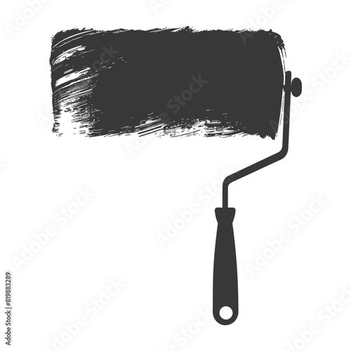 Silhouette paint roller black color only