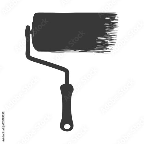 Silhouette paint roller black color only