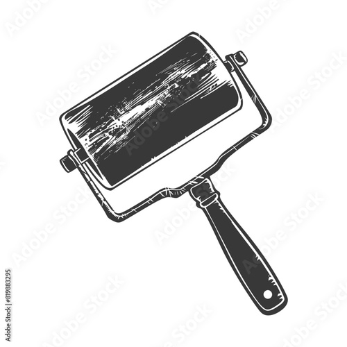 Silhouette paint roller black color only