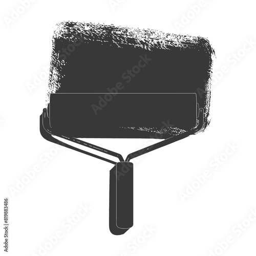 Silhouette paint roller black color only