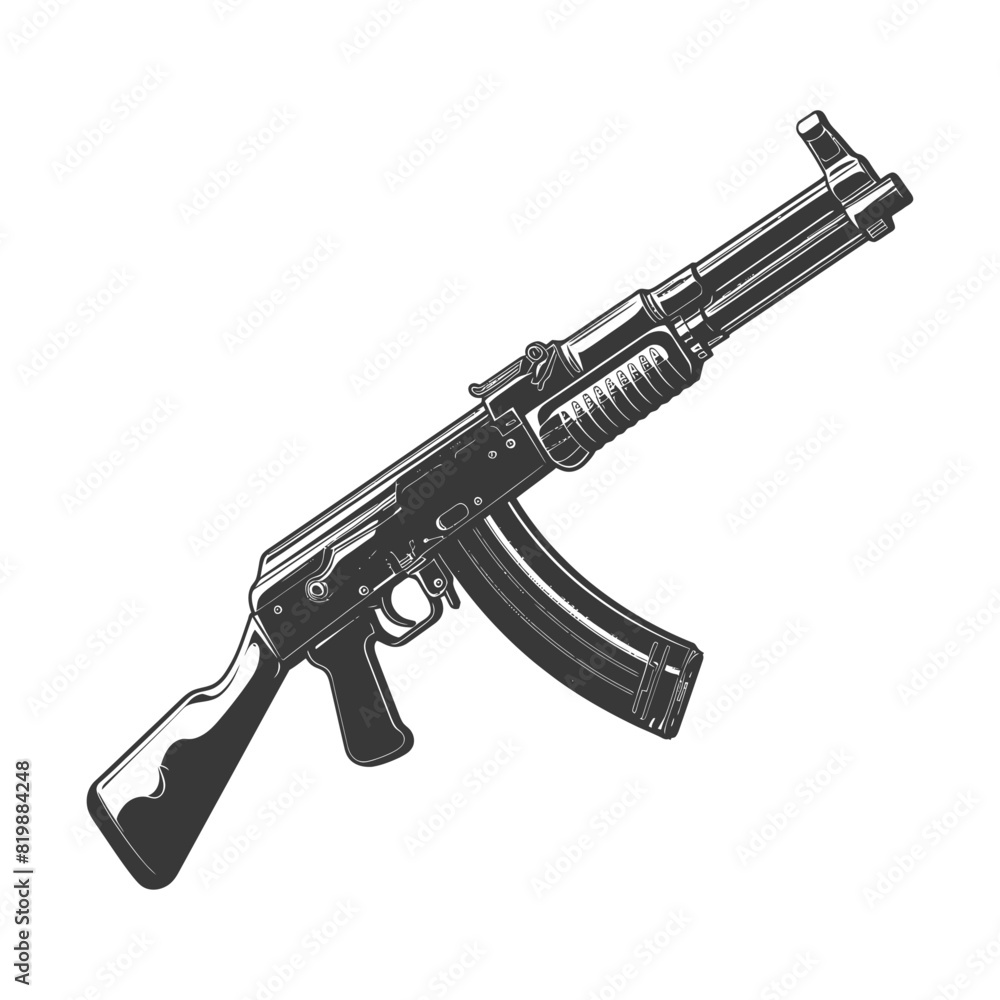 Silhouette shotgun gun military weapon black color only