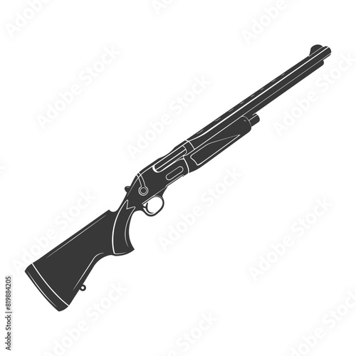 Silhouette shotgun gun military weapon black color only