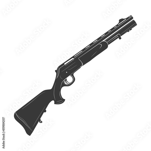 Silhouette shotgun gun military weapon black color only