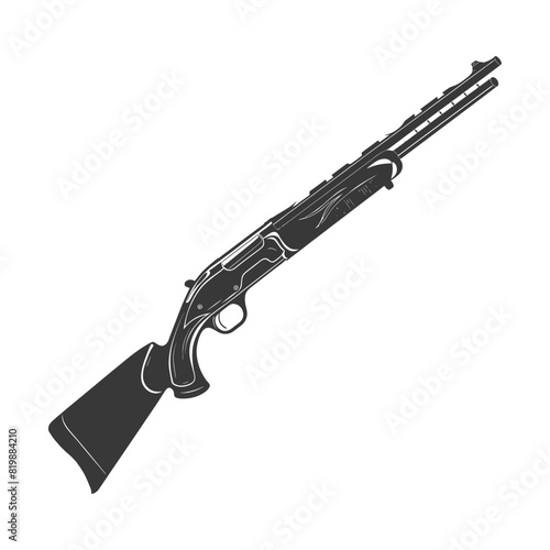 Silhouette shotgun gun military weapon black color only